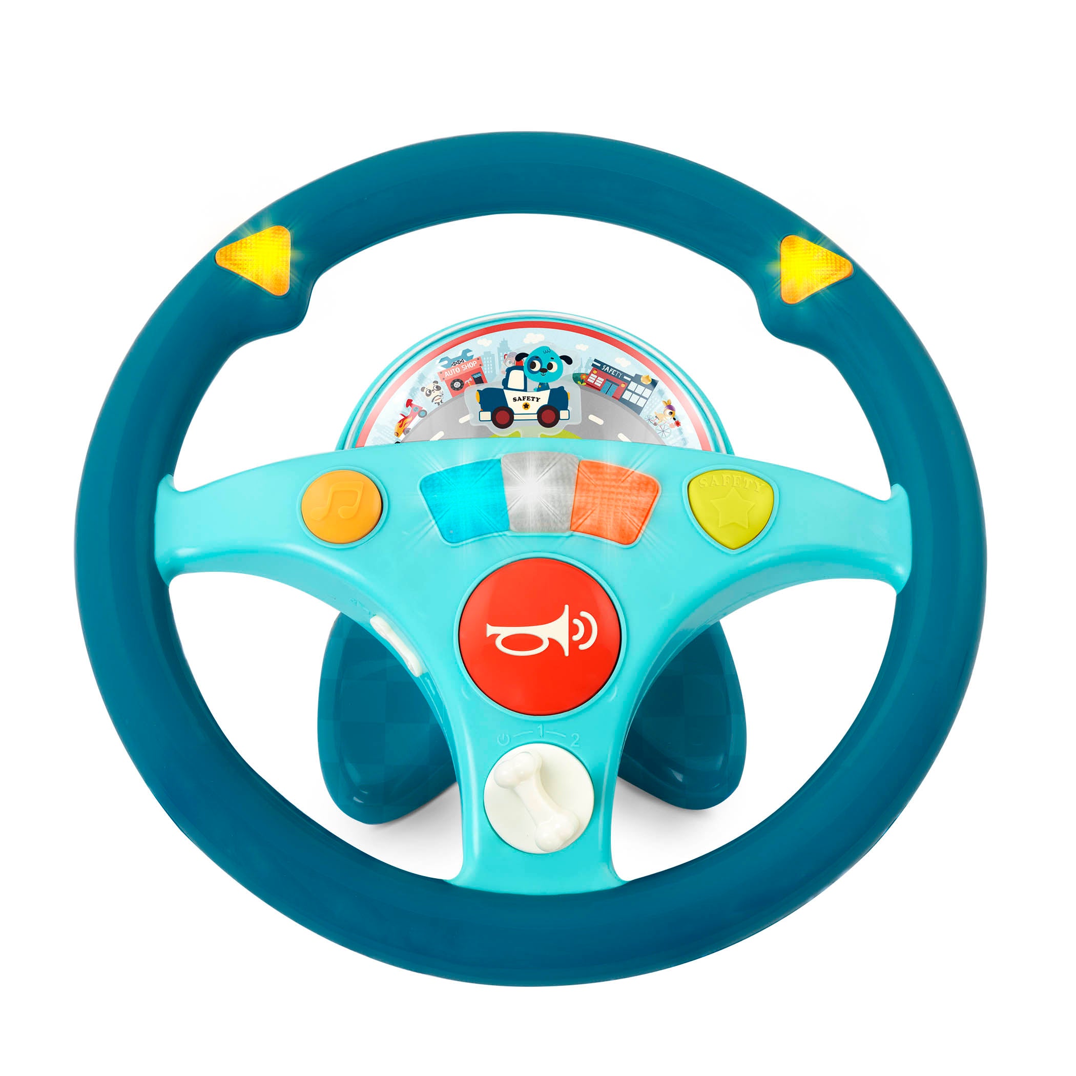 Toy steering wheel.