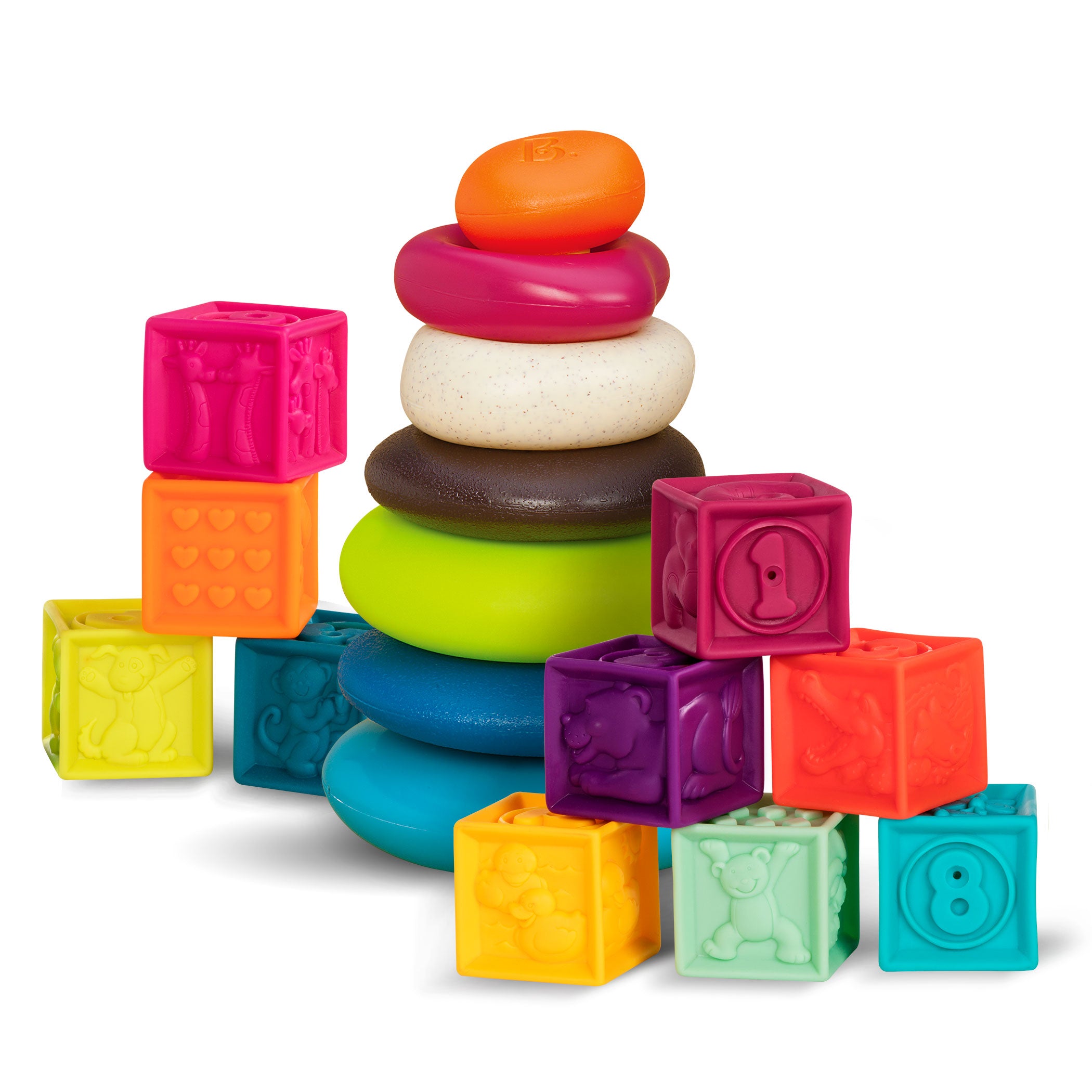 Building blocks and stacking rings.