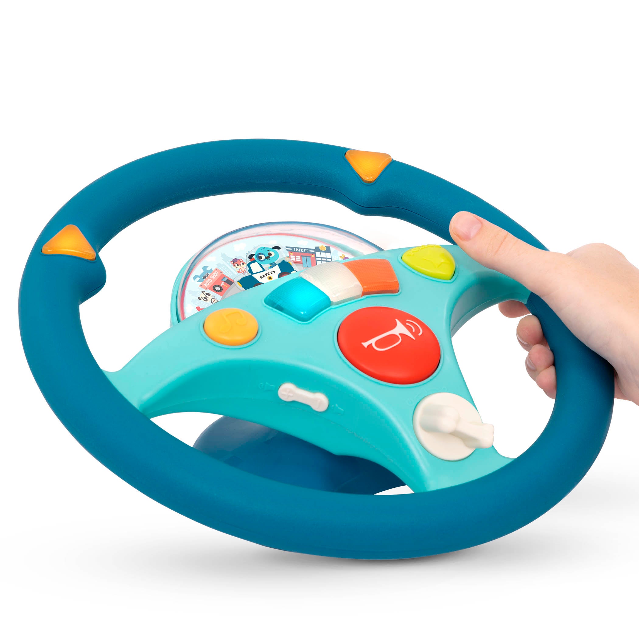 Toy steering wheel.